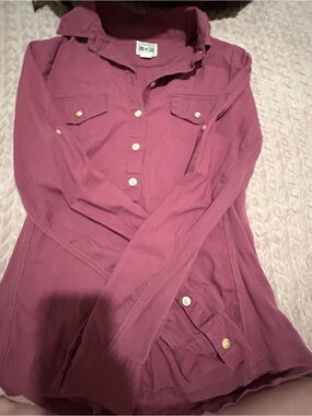 Converse Button-Down Shirt in Plum